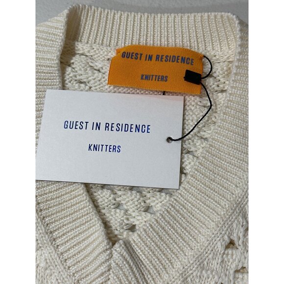 Guest In Residence Mesh Crop Vest in Cream Small New Womens Knit Tank Top - Picture 9 of 15